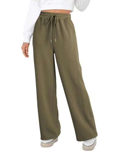Dokotoo Women's Wide Leg Pants 2025 Flowy Casual Pants Straight Leg Elastic Waisted Stretch Palazzo Pants