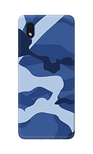 Image of Printed Hard Back Cover Case for Samsung Galaxy M01 Core | Samsung Galaxy A01 Core Back Cover (Army Blue Pattern) -1302