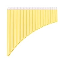 VOANZO Panflöte mit 16 Pfeifen, langlebiges ABS-Material, tragbares Blasinstrument für Anfänger und Profis, mit Stofftasche und Notenaufklebern, beigefarbene Panflöte