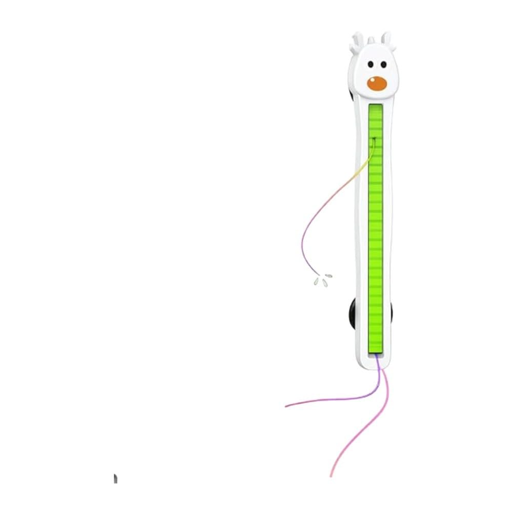 Interaktives Katzenspielzeug mit fliegendem Seil, mit automatischer Bewegung, einstellbarer Geschwindigkeit und Touch-Aktivierung, faltbarer elektrischer Teaser für Indoor-Katzen, Weiß