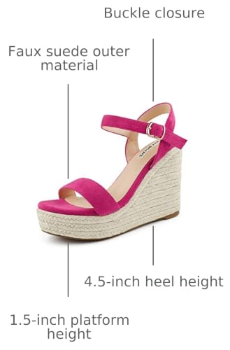 Image of JOY IN LOVE Womens Espadrilles Wedge Sandals Platform Heels Ankle Strap Open Toe Buckle Sandals