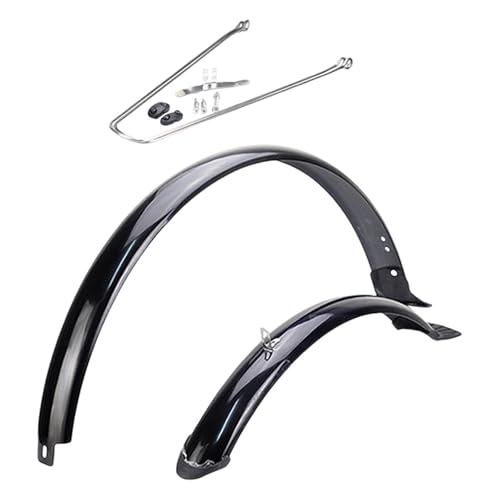 Fancyes Bike Front Rear Fenders Bicycle Mudflaps for 26 inch Tires Sturdy Spare Parts Bike Mudguards for Riding Bicycling Fittings, Silver Brace