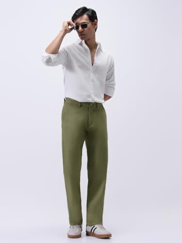 Image of Urbano Fashion Men's Regular Fit Mid Rise Cotton Casual Chinos Trousers Stretch