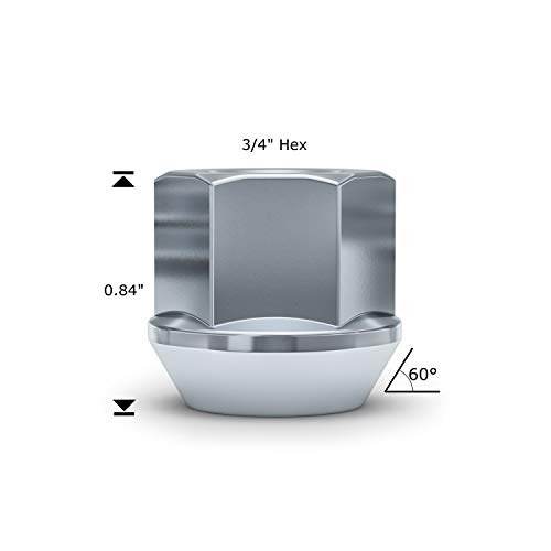 Image of White Knight 791309-1SAM Chrome M14x1.50 Open End Bulge Acorn Lug Nut Kit with Wheel Locks (Random Key Pattern), 20 Pack