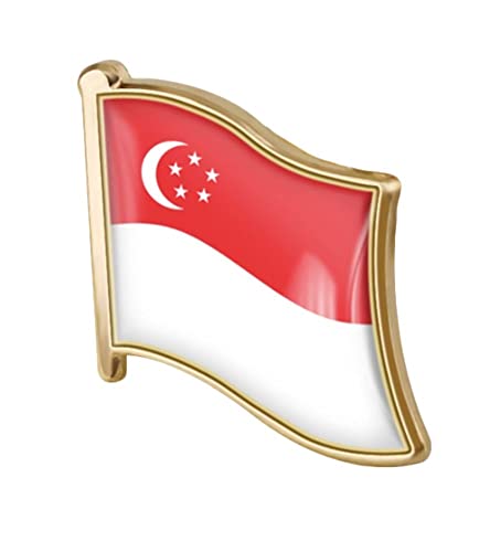 Singapore Flag Pin Badge Metal Souvenir Brooch