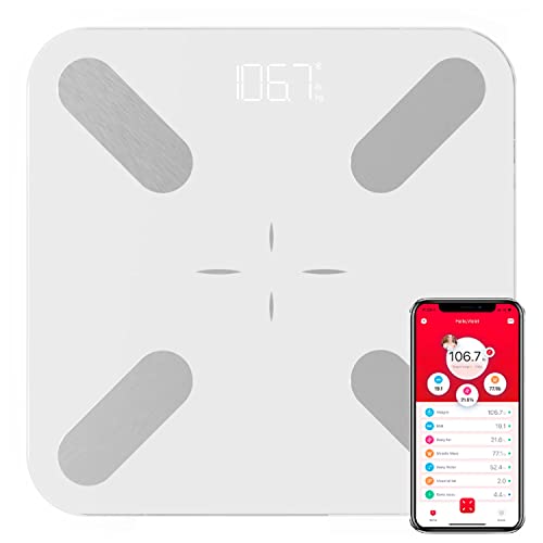 Digitale Badewaage, Körperfett und Muskeln, intelligente Skala, elektronische Körperkomposition Monitor Bluetooth bis 180 kg/396 lb Cover