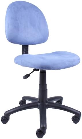 Boss Office Products Perfect Posture Delux Microfiber Task Chair without Arms in Blue