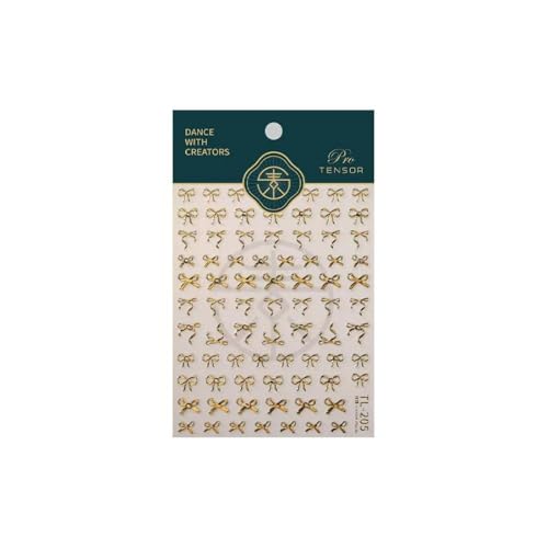 Image of 5D Embossed Nail Stickers for Nails Art Bow Nail Art Stickers Gold Nail Decals Self Adhesive Nails Decals Rhinestone with Design Manicure Supplies Charm for Women Christmas DIY Decorations