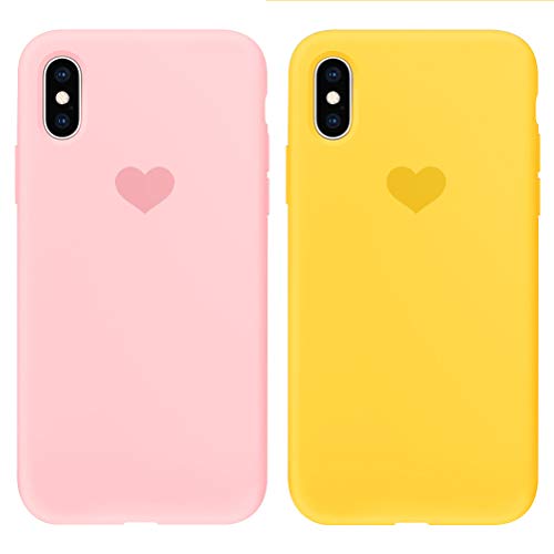 Yoedge Funda para iPhone X [2 Unidades], Silicona Mate Ultra Thin TPU Cubierta Transparente Movil Carcasa Antigolpes Delgado Protector Case...