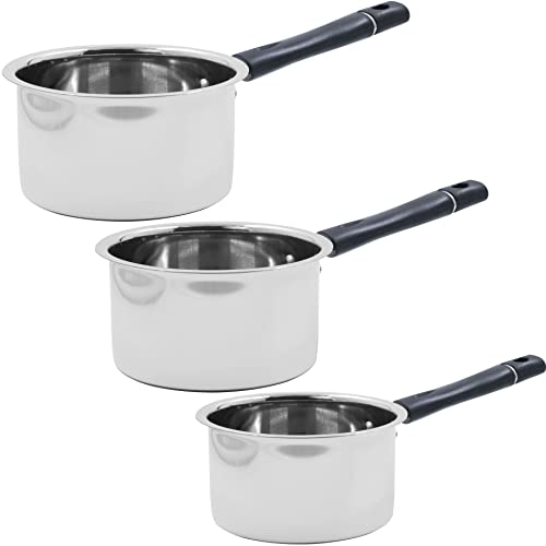 Image of Spillbox Stainless Steel Induction and Gas Compatible Heavy Base Sauce Pan | Tea Pan | Milk Pan | TPan | Pot | Flat Base Tapeli | Patila | Boiler Chai Pan | Boiler Cookware Set | Boiling Vessel | Container for Kitchen Utensils Cookware - Plain (medium)