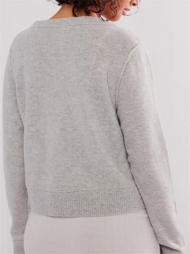 Image of Cardigan Sweaters for Women Lightweight Crew Neck Button Down Long Sleeve Open Front Knit Cardigans