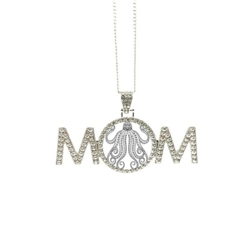 Collier pieuvre peinte : pendentif original pour femme et maman tendance