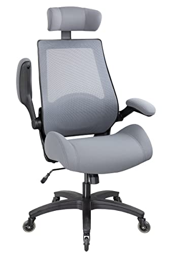 BOLISS Ergonomic Office Computer Mesh Desk Chair with Thickened Cushion Waist Support and Adjustable Headrest Flip Arm, Suitable for Home and Office 400 lbs - Gray BOLISS Ergonomic Office Computer Mesh Desk Chair with Thickened Cushion Waist Support and Adjustable Headrest Flip Arm, Suitable for Home and Office 400 lbs - Gray