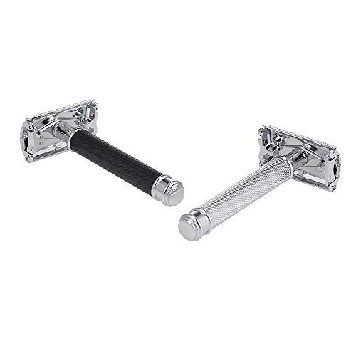 Andoer Máquina de barbear de lâmina dupla borboleta aberta para homens barbeador manual clássico par