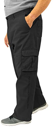 ROCXL Big & Tall Men's Cotton Cargo Pants with Expandable Waist4