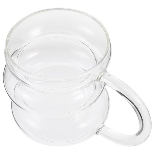 INOOMP Vaso de Vidrio Diseño de Ondas, Taza Transparente para Bebidas, Fácil de Limpiar, Base Estable, Adecuado para Bar y Comedor en Casa