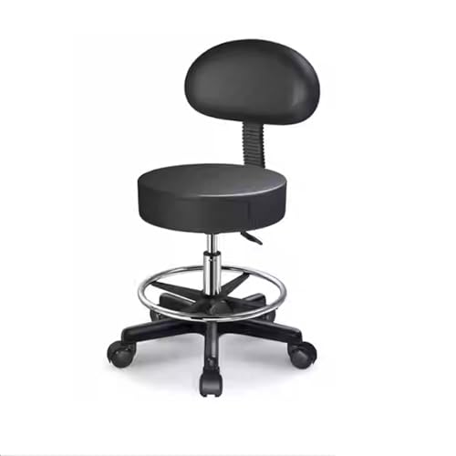 APOIUO Taburetes Giratorios De 360° con Ruedas, Ajustables, For Cocina, Comedor, Salón Y Bistró.(with backrest)