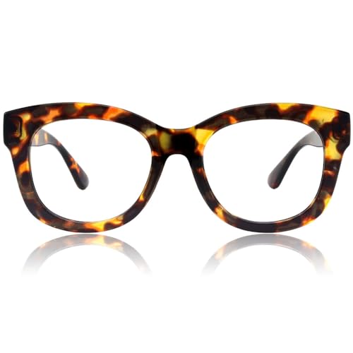 Image of JiSoo Oversized Reading Glasses for Women Men, Stylish Designer Readers Women with Large Frame
