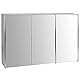 Bath Vida Designs Tiano Badezimmerschrank, dreifacher Spiegel, Wandmontage, moderner Aufbewahrungsschrank aus Edelstahl, Silber
