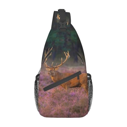 Sac à dos à bandoulière cerf rouge léger contre le mal de dos, sacoche noire mixte