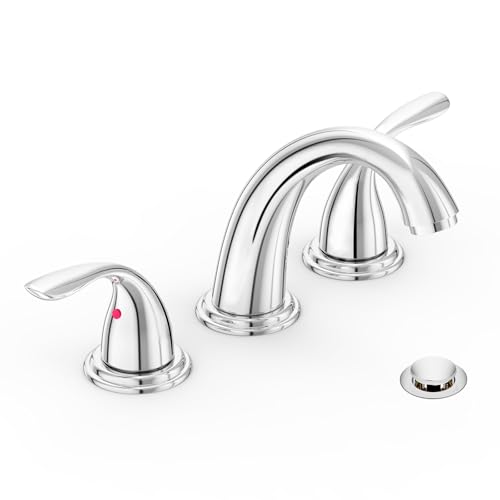 Phiestina Chrome 8 Inch 3 Holes Widespread Bathroom Sink...