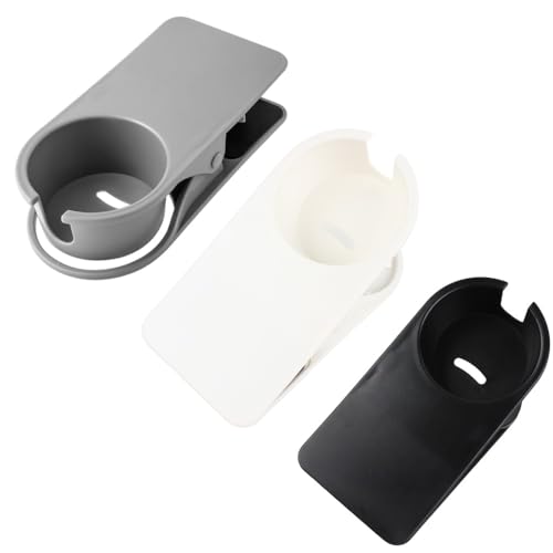 「NexPon」3個入りドリンクカップホルダークリップ デスクドリンクホルダークカップホルダークリップクリップホルダー 厚肉・多機能収納付き コンピューターデスク用コップホルダー水飲み/飲料/ソーダ/コーヒーマグ用 (3色B)