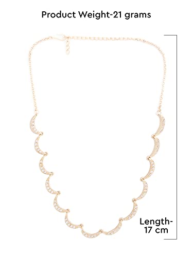 Chic CZ Crescent Necklace for Women