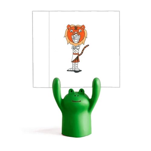 Porte-mémo tigre égyptien avec motif grenouille en résine pour bureau