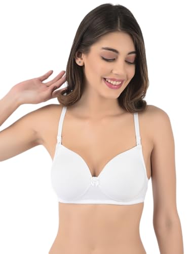 Image of Softline Women's Cotton-Rich Wire-Free Padded Bra | Full Coverage, Seamless & Breathable for Everyday Comfort | Soft Fabric with Supportive Fit for All-Day Wear