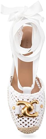 Aerosoles Women's Scarlett Raffia Espadrille Wedge Sandal, White, 8 | Image 2