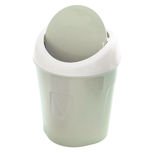 Tyenaza Desktop Trash Can Small Mini Plastic Table Table Bin Garbage avec couvercle swing pour la table basse du salon (Vert)