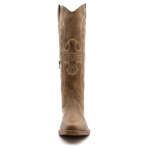 GLOBALWIN Women's Camel Knee High Cowboy Boots Size 6M - image 6