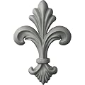 Ekena Millwork 2 3/4"W x 4"H x 1/2"P Fleur-de-lis Small Onlay, White