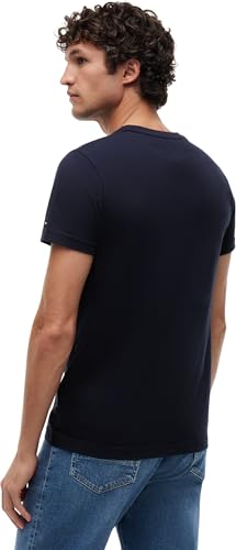 Tommy Hilfiger Herren T-Shirt Kurzarm Core Tommy Logo Rundhalsausschnitt, Blau (Sky Captain), XL – Ansicht 3