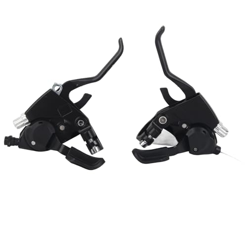 POENVFPO 24 Speed Brake Lever Shifter Set, EF51 Aluminum Alloy Mountain Left & Right Brake Lever Combo