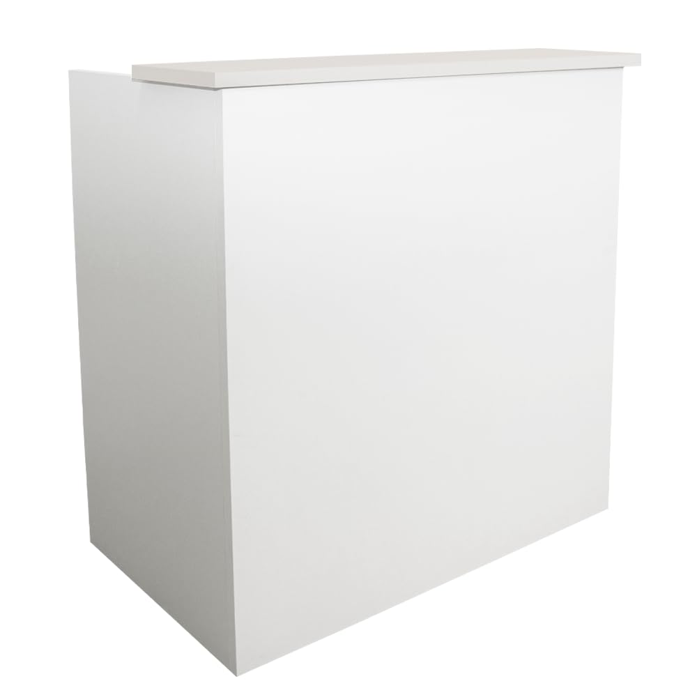 Contatore Eros, Modello semplice. Tavolo da reception per ufficio e affari (160 cm di larghezza, bianco)