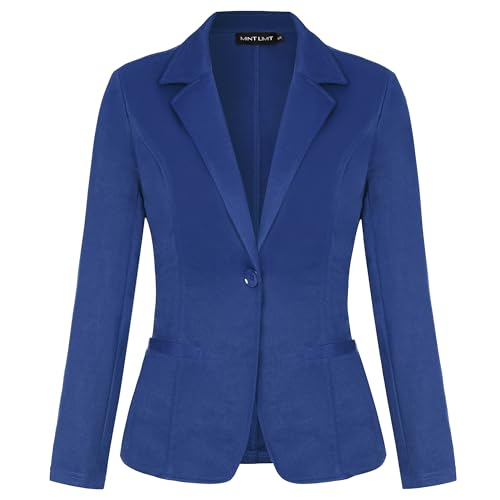 MINTLIMIT Women Long Sleeve Notched Lapel Blazer with Pockets