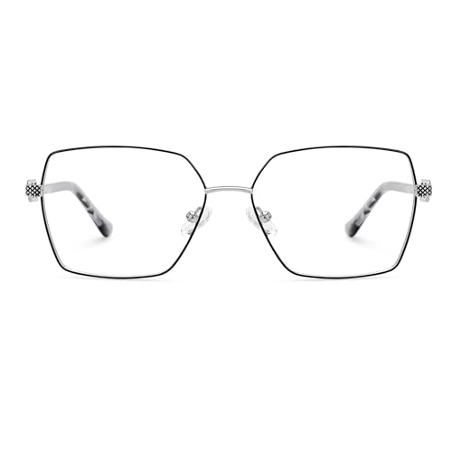 Image of Zeelool Glasses Frame for Women, Metal Thin Rim Blue Light Blocking Glasses Eyeglasses with Non-prescription Clear Lens