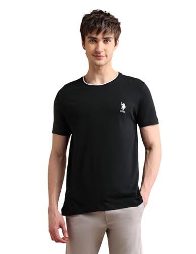 Image of U.S. POLO ASSN. Solid Cotton T-Shirts for Men - Breathable & Comfortable, Half Sleeves Mens Casual T Shirts