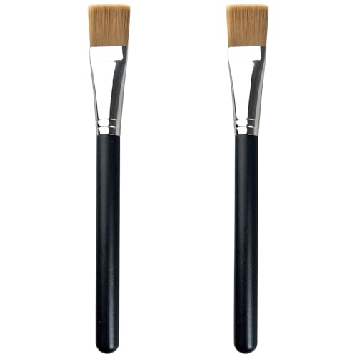 プロフェッショナルスクエアファンデーションブラシ リキッドクリームメイク用 ? ファンデーション、コンシーラー、エマルジョンをブレンドするための柔らかい合成毛を備えたプレミアムフラットフェイスマスクブラシ