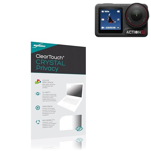BoxWave Screen Protector Compatible With DJI Osmo Action 5 Pro - ClearTouch Crystal Privacy (2-Pack), Privacy Screen Protector Flexible Film Clear