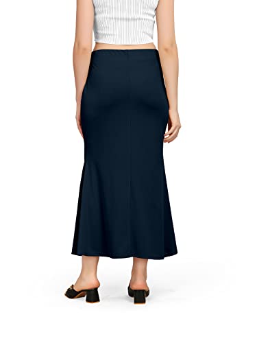 Image of Mogsa Women's Lycra Fishcut Saree Shapewear Petticoat - Tummy Control Slim Fit Stretchable Shaper Skirt with Drawstring & Side Slit for Sarees
