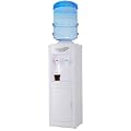 5 Gallon Water Ccooler Dispenser?Top-Loading Water Cooler 2 Temperatures with Hot and Cold Spouts Children Safety Lock and Storage Cabinet for Home Office (White)