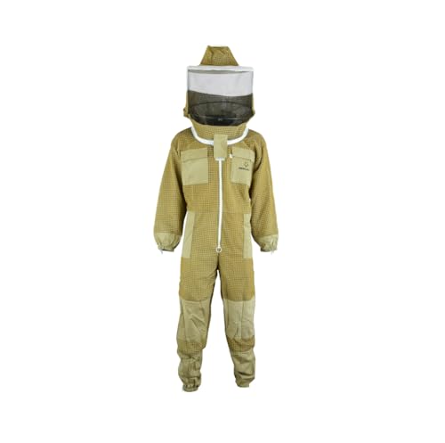 Imkeranzug Premium mit Atmungsnetz für Imker Bienen Stichfest weiß oder braun 120 140 S M L XL XXL, L · braun