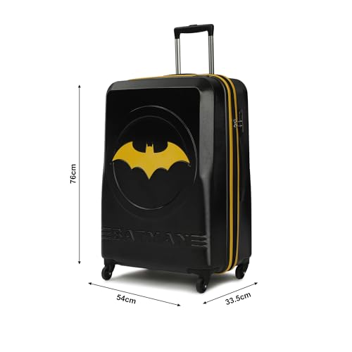 Image of YAYAVAR Batman Trolley Suitcase - 85L, Cabin Luggage with 8 Spinner Wheel, Hard Shell Polycarbonate Suitcase, Number Lock, Water Resistant, Luggage Bag for Travel (Teal & Black, 67cm, Medium)