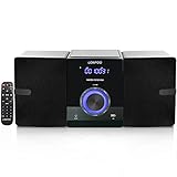 LP-886 Kompaktanlage Micro-Stereoanlage mit CD-Player - Bluetooth, UKW Radio, USB, AUX-in, Micro-HiFi-System 30W, Großes Knopf und LED-Display, Fernbedienung