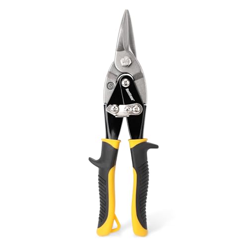 HURRICANE 10 Inch Aviation Tin Snips, Straight Cut Shears for Sheet Metal, Aluminum, Gutter & DIY...