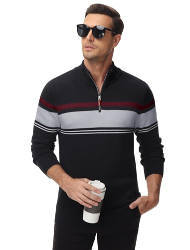 Magcomsen MCS-L22M489-364-BLACK-2XL Pullovers For Men Midweight Sweater Mens Polo Sweatershirt Long-Sleeve Sweaters Essentials Warm Fall Winter Sweater thumb #2