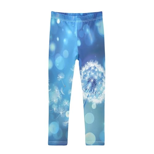 Toddler Girls Leggings Printed Yoga Pants Leggings Dandelion Blue Dot for Kids