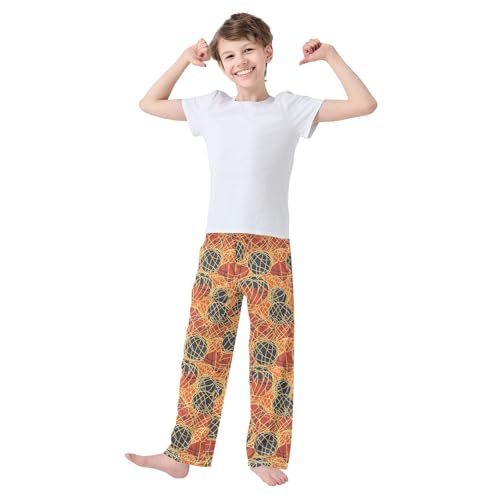 Pajama Bottoms, Basketball and Net Sleeping Pant Lounge Wear Elastic Waist Long Pants Sleepwear Pjs2